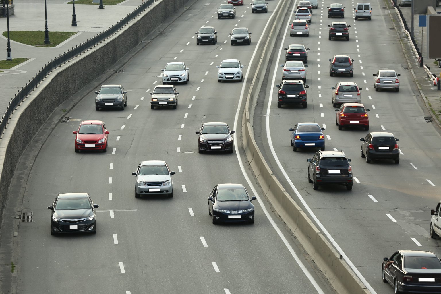 City Road with Moving Cars